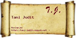 Tani Judit névjegykártya